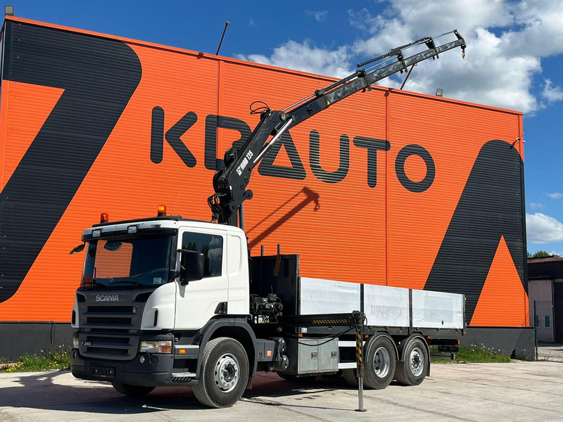 Scania P 340 6x2 HIAB 135-4 / PLATFORM L=6171 mm - Camião de caixa aberta/ Plataforma, Camião grua: foto 1 Scania P 340 6x2 HIAB 135-4 / PLATFORM L=6171 mm - Camião de caixa aberta/ Plataforma, Camião grua: foto 1