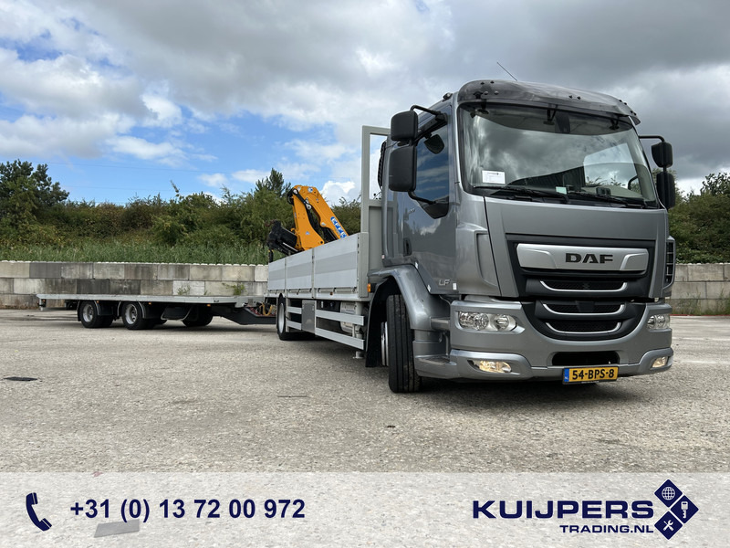 DAF LF 320 FA 19T + Burg BPM 0018 Trailer / Effer 175.2/c3s Crane / NL Combi - Camião de caixa aberta/ Plataforma, Camião grua: foto 1 DAF LF 320 FA 19T + Burg BPM 0018 Trailer / Effer 175.2/c3s Crane / NL Combi - Camião de caixa aberta/ Plataforma, Camião grua: foto 1