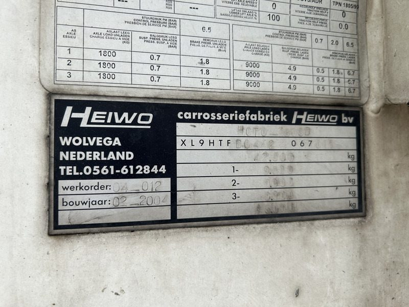 Semi-reboque furgão H.T.F HZO 39 / Heiwo / Isolated Box / Steer + Lift Axle / Loadlift 2500 kg: foto 16