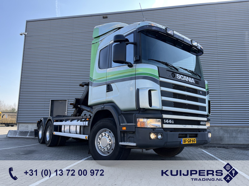 Scania R 144G V8 460 6x2 Boogie / 874 dkm / Blad - Blad / Hook Lift / NL Truck - Camião polibenne: foto 1 Scania R 144G V8 460 6x2 Boogie / 874 dkm / Blad - Blad / Hook Lift / NL Truck - Camião polibenne: foto 1