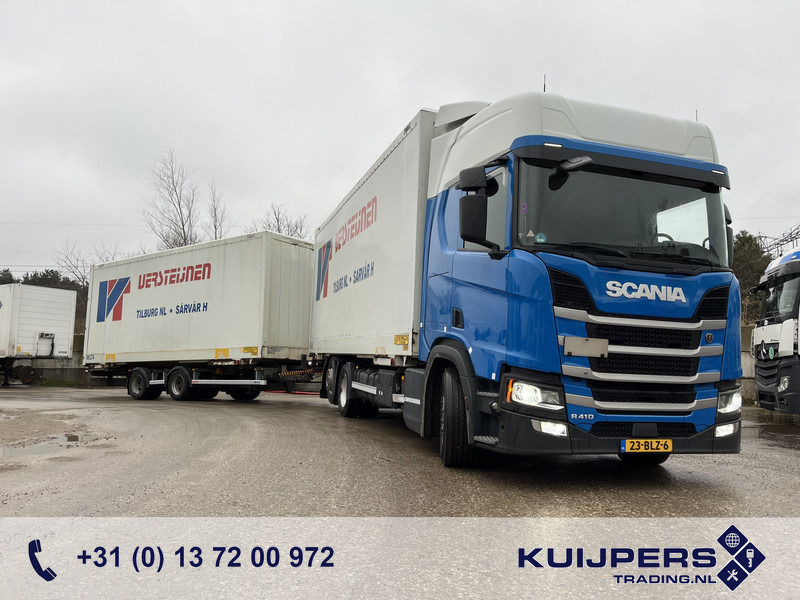 Scania R410 Highline / BDF Box + Wecon AWZ 218 / BDF Box / 448 dkm / NL Truck + Trailer - Camião transportador de contêineres/ Caixa móvel: foto 1 Scania R410 Highline / BDF Box + Wecon AWZ 218 / BDF Box / 448 dkm / NL Truck + Trailer - Camião transportador de contêineres/ Caixa móvel: foto 1