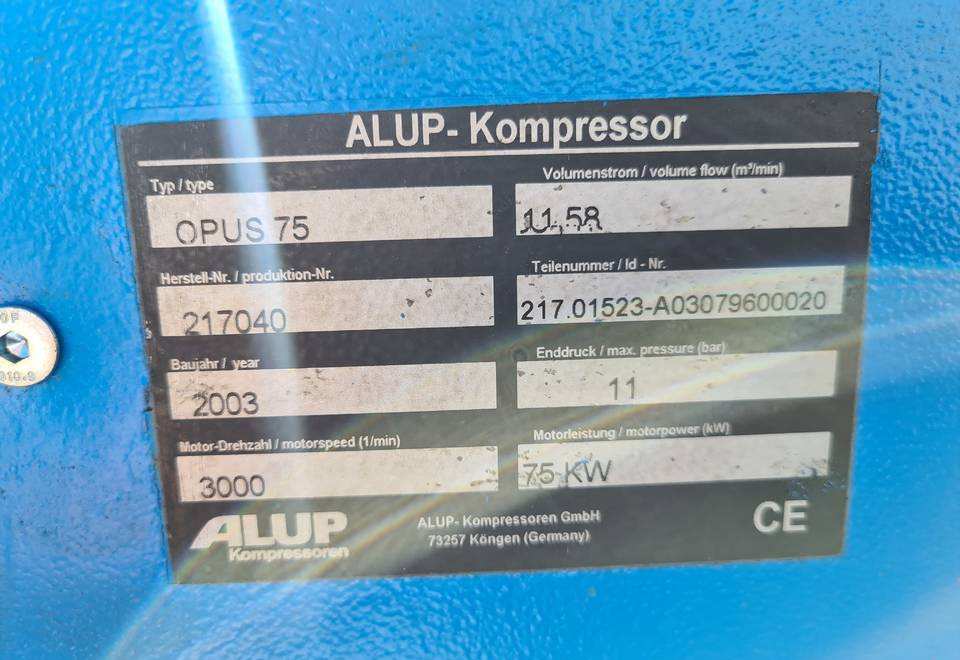 Kompresor śrubowy ALUP OPUS 75 75 kw - Compressor de ar: foto 5 Kompresor śrubowy ALUP OPUS 75 75 kw - Compressor de ar: foto 5