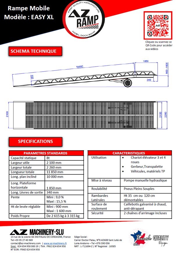 AZ RAMP EASY-XL 8 mobile loading ramp - Rampa de carregamento: foto 3 AZ RAMP EASY-XL 8 mobile loading ramp - Rampa de carregamento: foto 3
