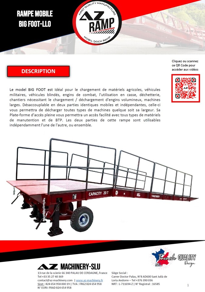 AZ RAMP KING VERSION, BIG FOOT 15 T mobile loading ramp - Rampa de carregamento: foto 4 AZ RAMP KING VERSION, BIG FOOT 15 T mobile loading ramp - Rampa de carregamento: foto 4