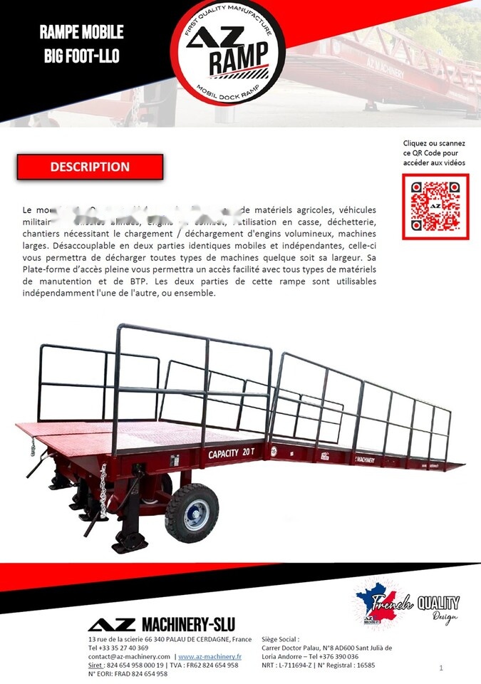 AZ RAMP KING VERSION, BIG FOOT LLO 25T mobile loading ramp - Rampa de carregamento: foto 2 AZ RAMP KING VERSION, BIG FOOT LLO 25T mobile loading ramp - Rampa de carregamento: foto 2