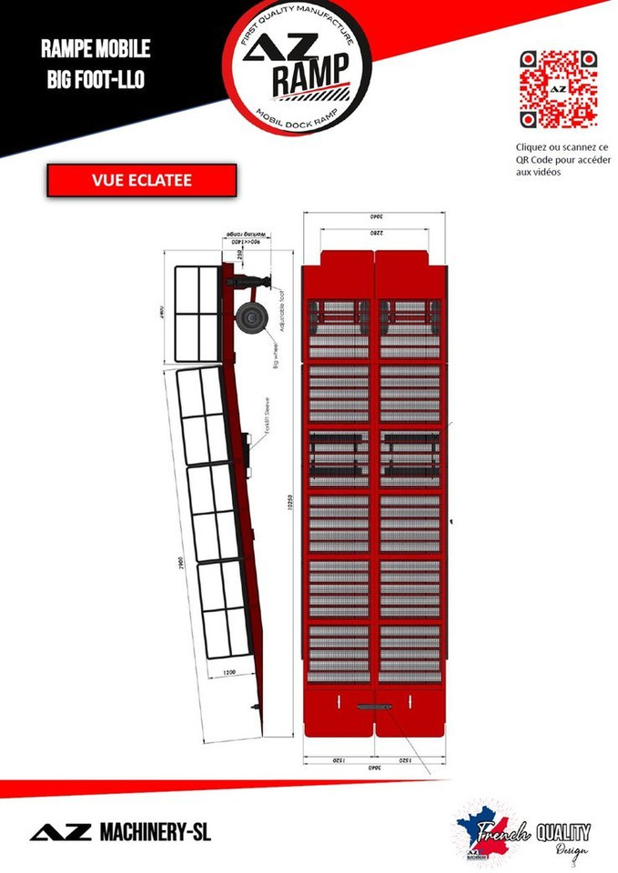 Large Mobile dock ramp, uncouplable AZ RAMP - KING VERSION, BIG FOOT L20 T-INOX - Rampa de carregamento: foto 5 Large Mobile dock ramp, uncouplable AZ RAMP - KING VERSION, BIG FOOT L20 T-INOX - Rampa de carregamento: foto 5