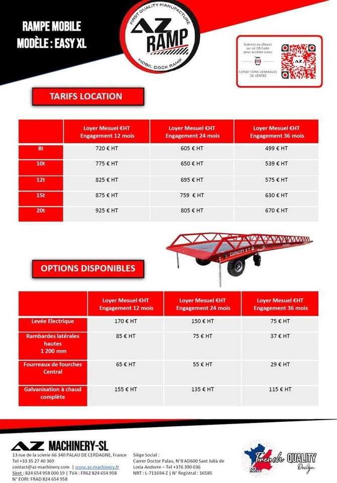 **RENTAL 12-24-36 Month** AZ RAMP-EASY XL-8 . Mobil Loading Ramp - Rampa de carregamento: foto 2 **RENTAL 12-24-36 Month** AZ RAMP-EASY XL-8 . Mobil Loading Ramp - Rampa de carregamento: foto 2