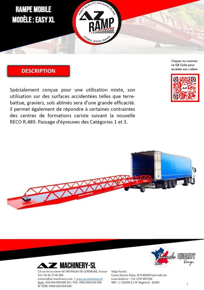 **RENTAL 12-24-36 Month** AZ RAMP-EASY XL-8 . Mobil Loading Ramp - Rampa de carregamento: foto 3 **RENTAL 12-24-36 Month** AZ RAMP-EASY XL-8 . Mobil Loading Ramp - Rampa de carregamento: foto 3
