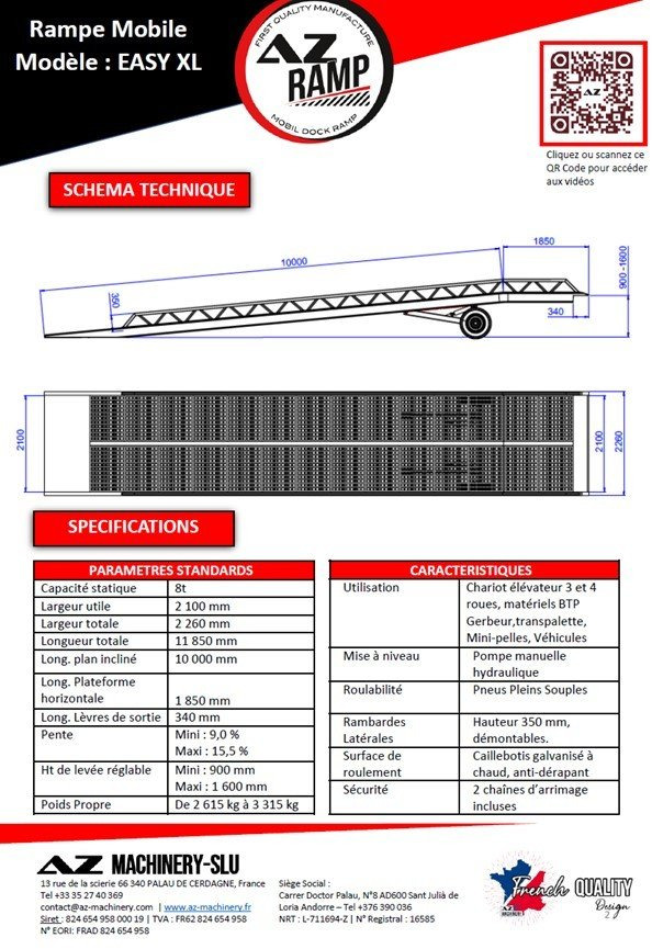 **RENTAL** AZ RAMP-EASY XL-8 . Mobil Loading Ramp WIDE With Level Off, 8 t Capacity - Rampa de carregamento: foto 3 **RENTAL** AZ RAMP-EASY XL-8 . Mobil Loading Ramp WIDE With Level Off, 8 t Capacity - Rampa de carregamento: foto 3