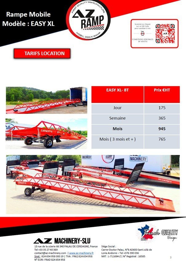 **RENTAL** AZ RAMP-EASY XL-8 . Mobil Loading Ramp WIDE With Level Off, 8 t Capacity - Rampa de carregamento: foto 4 **RENTAL** AZ RAMP-EASY XL-8 . Mobil Loading Ramp WIDE With Level Off, 8 t Capacity - Rampa de carregamento: foto 4