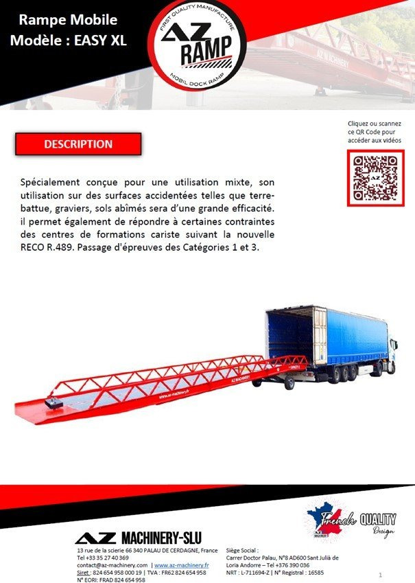 **RENTAL** AZ RAMP-EASY XL-8 . Mobil Loading Ramp WIDE With Level Off, 8 t Capacity - Rampa de carregamento: foto 2 **RENTAL** AZ RAMP-EASY XL-8 . Mobil Loading Ramp WIDE With Level Off, 8 t Capacity - Rampa de carregamento: foto 2