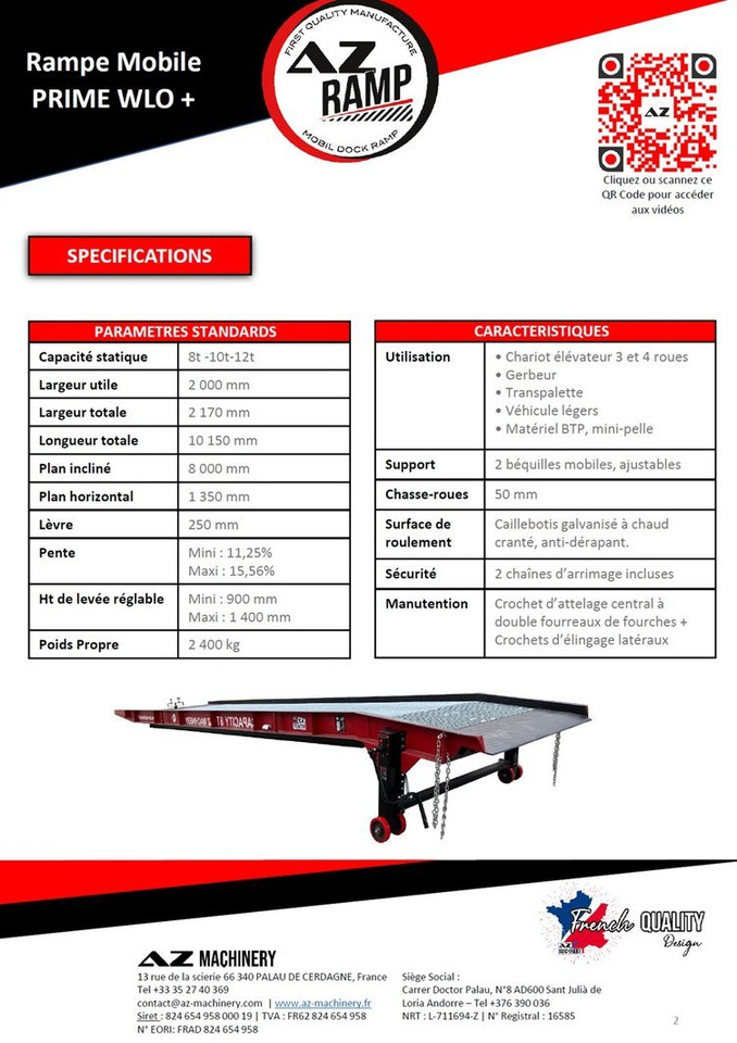 **RENTAL** AZ RAMP-PRIME PRIME WLO + 8 . Industrial Mobil Loading Ramp - Rampa de carregamento: foto 4 **RENTAL** AZ RAMP-PRIME PRIME WLO + 8 . Industrial Mobil Loading Ramp - Rampa de carregamento: foto 4