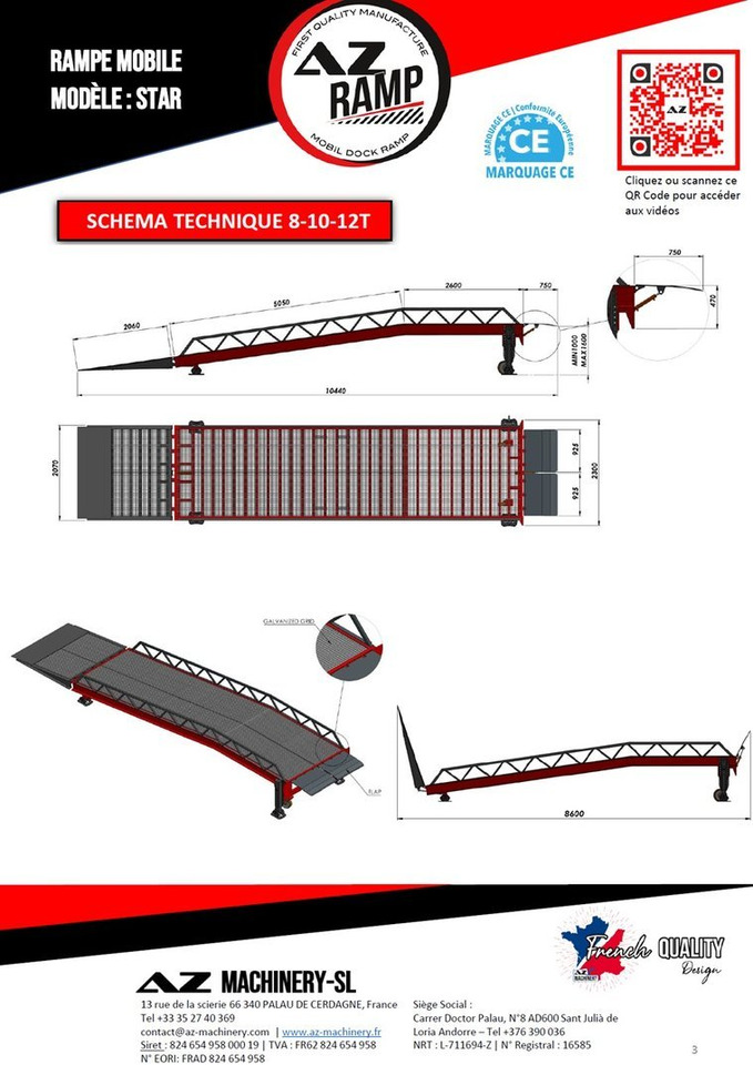 **RENTAL** Loading Ramp with with hydraulic tilting bridge - AZ RAMP - STAR- 8T. 8 ton capacity - Rampa de carregamento: foto 5 **RENTAL** Loading Ramp with with hydraulic tilting bridge - AZ RAMP - STAR- 8T. 8 ton capacity - Rampa de carregamento: foto 5