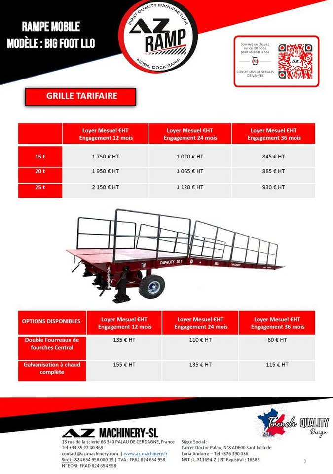 **RENTAL**Wide Mobile dock ramp, uncouplable AZ RAMP BIG FOOT LLO 20 T - Rampa de carregamento: foto 2 **RENTAL**Wide Mobile dock ramp, uncouplable AZ RAMP BIG FOOT LLO 20 T - Rampa de carregamento: foto 2