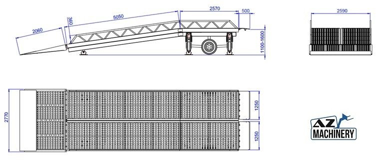 Rampa de carregamento novo Wide Loading Ramp with hydraulic tilting bridge -  AZ RAMP - STAR-10-XL: foto 10