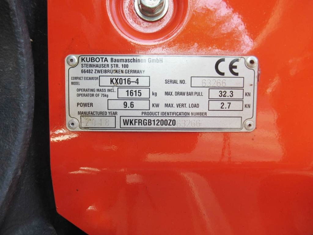 Kubota KX016-4 hydr. Schwenklöffel - Mini escavadeira: foto 5 Kubota KX016-4 hydr. Schwenklöffel - Mini escavadeira: foto 5
