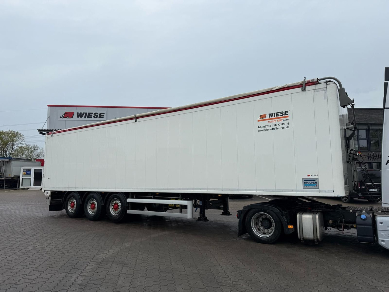 Knapen K100 Schubboden 80m³ Powersheet Lenkachse Agrar - Semi-reboque piso móvel: foto 1 Knapen K100 Schubboden 80m³ Powersheet Lenkachse Agrar - Semi-reboque piso móvel: foto 1