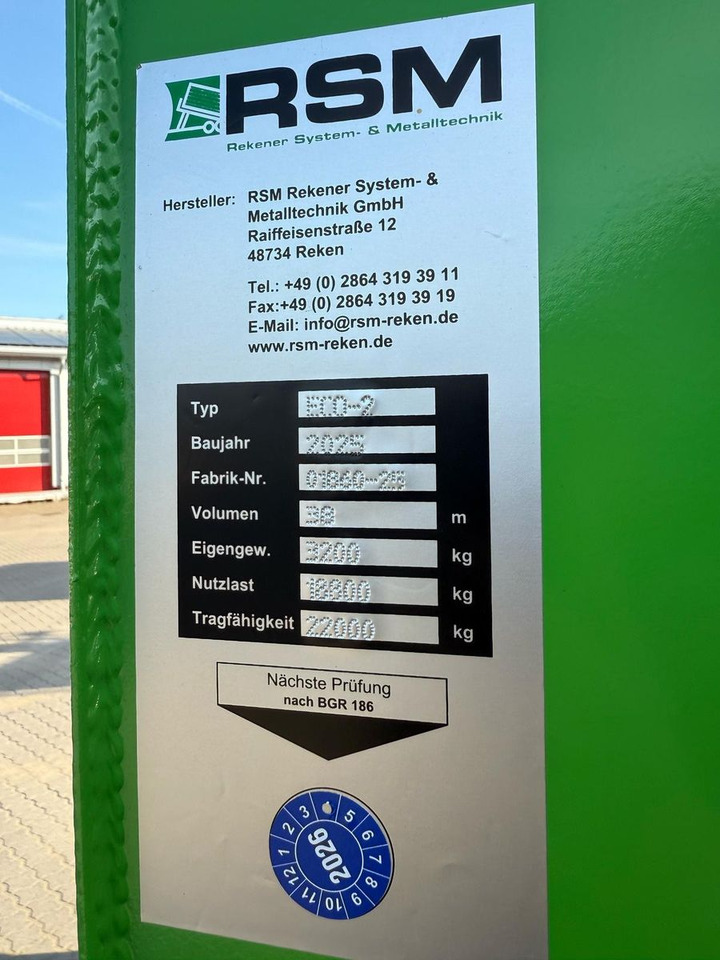 Reboque transportador de contêineres/ Caixa móvel RSM Abrollcontainer 38m³ mit hydr. Heckklappe: foto 15 Reboque transportador de contêineres/ Caixa móvel RSM Abrollcontainer 38m³ mit hydr. Heckklappe: foto 15