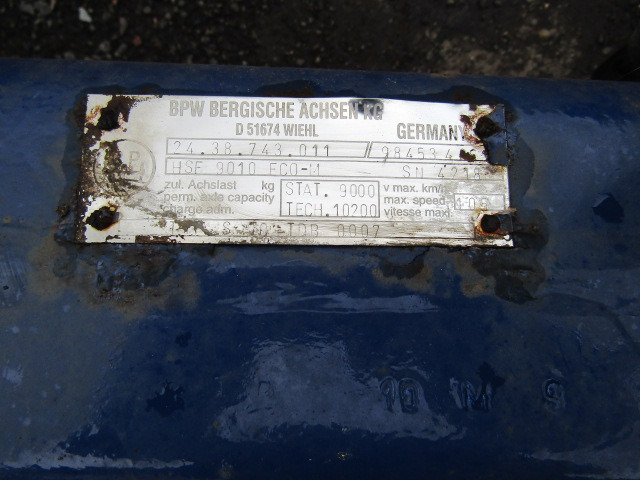 ITEM FOR SALE – BPW 22.5 DRUM BRAKE AXLES TYPE HSF 9010 ECO (CHOICE AVAILABLE) - Eixo e peças para Reboque: foto 2 ITEM FOR SALE – BPW 22.5 DRUM BRAKE AXLES TYPE HSF 9010 ECO (CHOICE AVAILABLE) - Eixo e peças para Reboque: foto 2