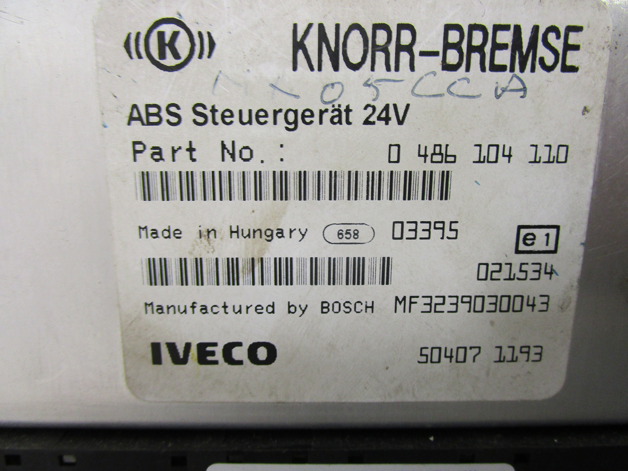 IVECO TECTOR ABS ECU P/NO 0486104110 - Peças de freio para Camião: foto 2 IVECO TECTOR ABS ECU P/NO 0486104110 - Peças de freio para Camião: foto 2