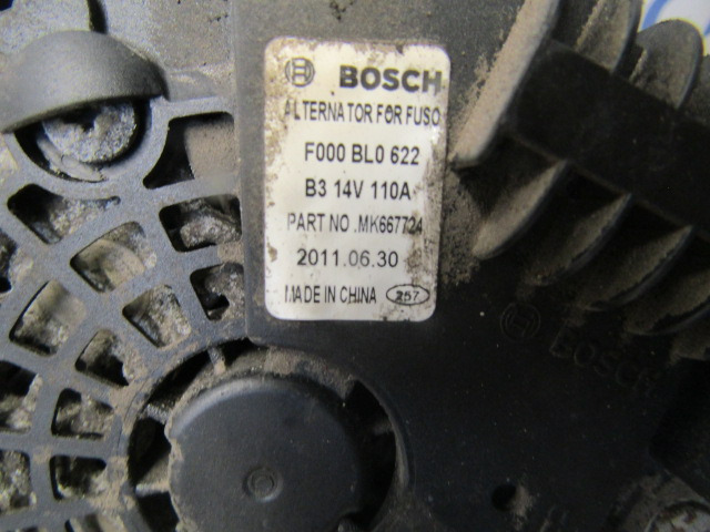 MITSUBISHI FUSO 4P10 BOSCH 110 AMP ALTERNATOR P/NO 667724 - Sistema elétrico para Camião: foto 2 MITSUBISHI FUSO 4P10 BOSCH 110 AMP ALTERNATOR P/NO 667724 - Sistema elétrico para Camião: foto 2
