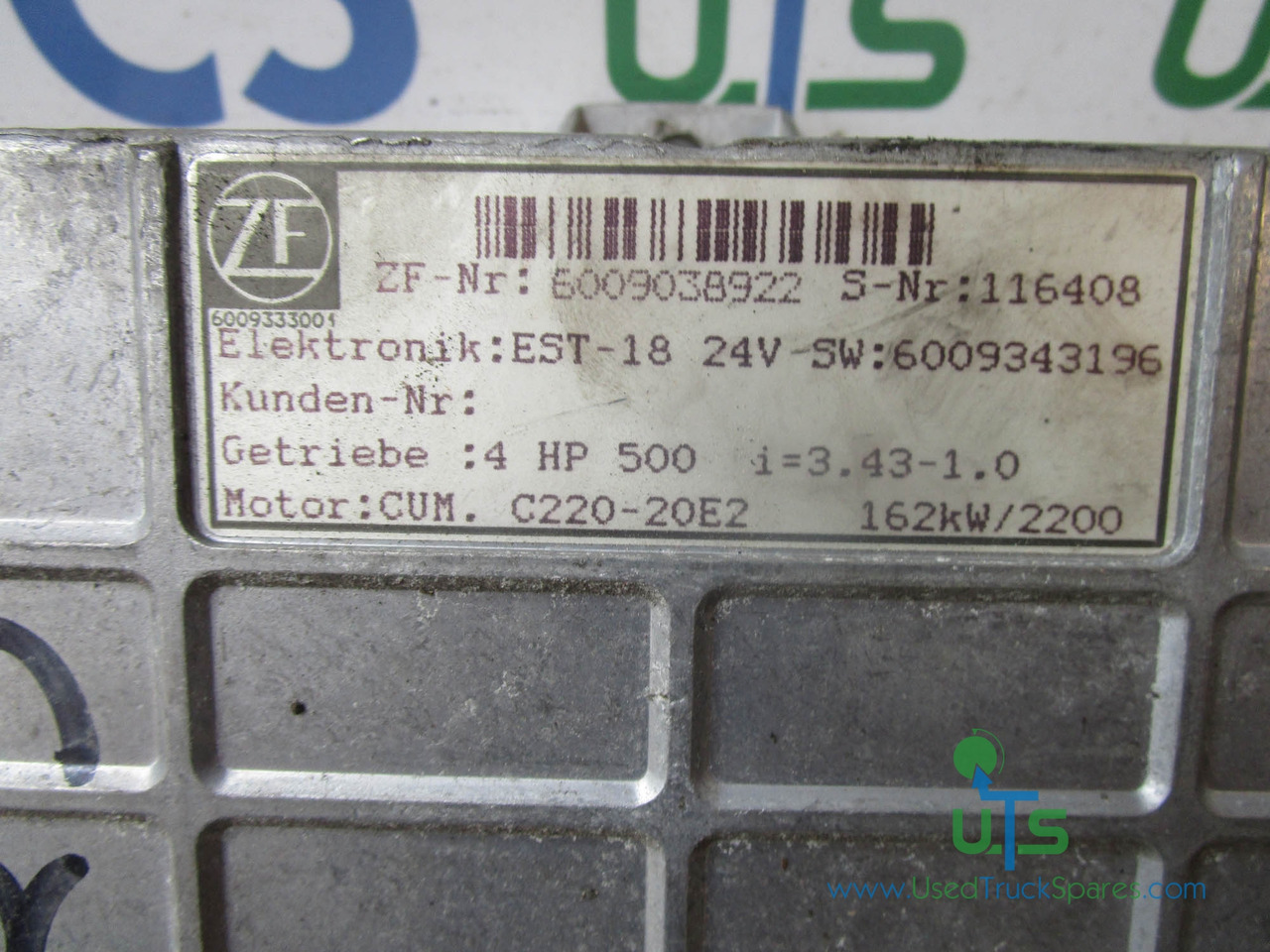 ZF TRANSMISSION ECU P/NO 6009038922 - Centralina electrónica para Camião: foto 2 ZF TRANSMISSION ECU P/NO 6009038922 - Centralina electrónica para Camião: foto 2