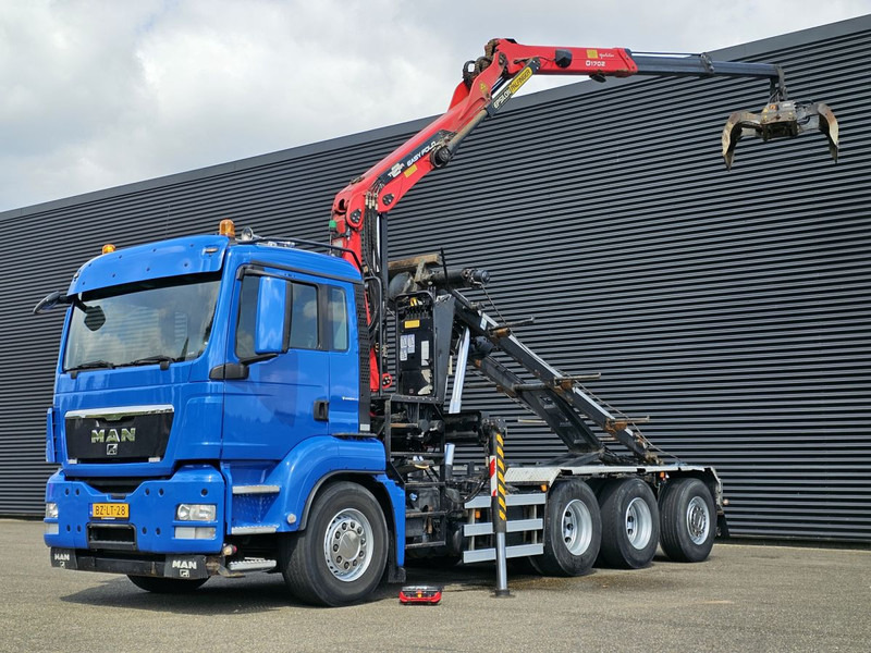 MAN TGS 35.400 / 8x4-4 / CONTAINER SYSTEM / PALFINGER Z CRANE - Camião com sistema de cabo, Camião grua: foto 1 MAN TGS 35.400 / 8x4-4 / CONTAINER SYSTEM / PALFINGER Z CRANE - Camião com sistema de cabo, Camião grua: foto 1