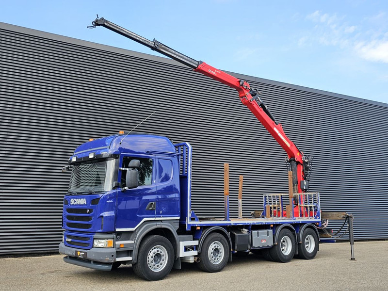Scania G440 / RETARDER / 8x4 / PALFINGER-EPSILON CRANE - Camião de caixa aberta/ Plataforma, Camião grua: foto 1 Scania G440 / RETARDER / 8x4 / PALFINGER-EPSILON CRANE - Camião de caixa aberta/ Plataforma, Camião grua: foto 1