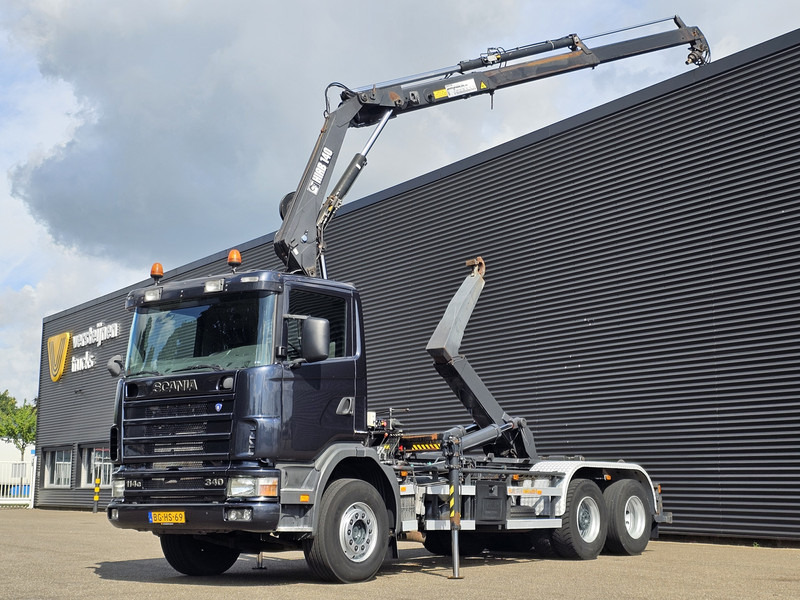 Scania R114.340 6x2 / HIAB CRANE + 25T HOOKLIFT - Camião polibenne, Camião grua: foto 1 Scania R114.340 6x2 / HIAB CRANE + 25T HOOKLIFT - Camião polibenne, Camião grua: foto 1