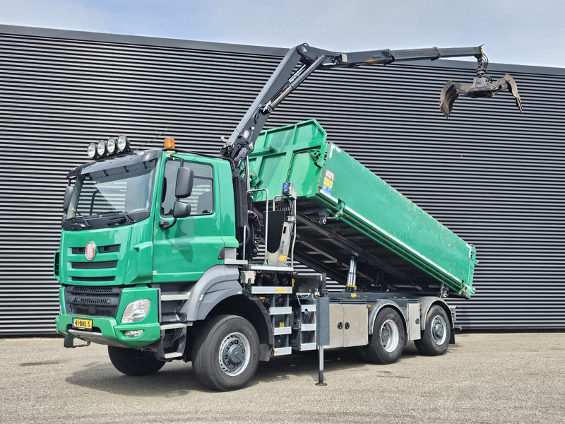 Tatra T158/II 6X6 / HMF Z CRANE + 2 SIDE TIPPER - Camião basculante, Camião grua: foto 1 Tatra T158/II 6X6 / HMF Z CRANE + 2 SIDE TIPPER - Camião basculante, Camião grua: foto 1