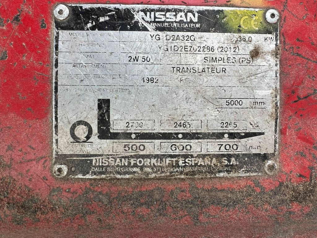 Nissan 32 Diesel 13100 Stunden - Empilhador: foto 2 Nissan 32 Diesel 13100 Stunden - Empilhador: foto 2