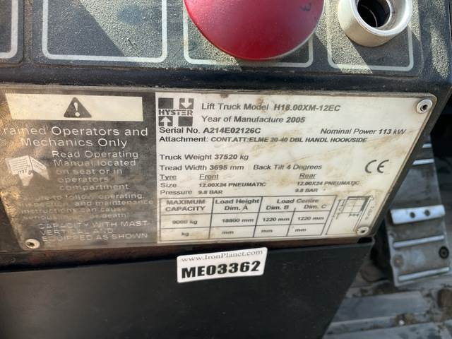 Hyster H18.00XM-12EC - Manipulador de contentor: foto 5 Hyster H18.00XM-12EC - Manipulador de contentor: foto 5
