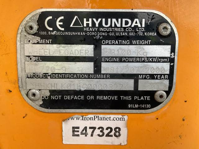 Pá carregadora de rodas Hyundai HL770-9: foto 6