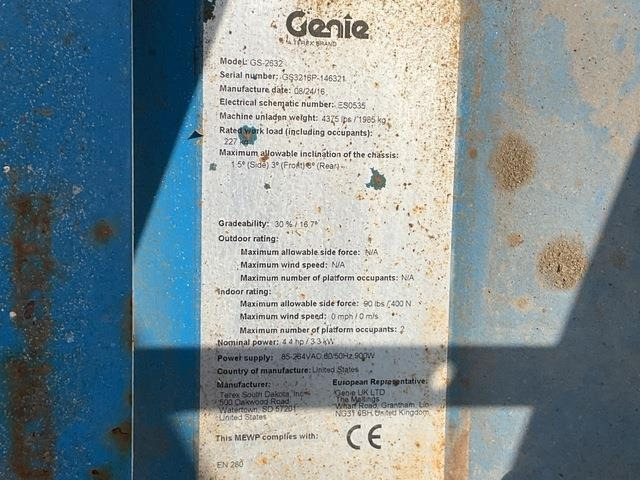 Genie GS2632 - Plataforma de Tijera/ Plataforma de tesoura: foto 5 Genie GS2632 - Plataforma de Tijera/ Plataforma de tesoura: foto 5