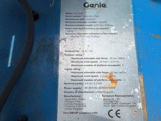 Genie GS3246 - Plataforma de Tijera/ Plataforma de tesoura: foto 5 Genie GS3246 - Plataforma de Tijera/ Plataforma de tesoura: foto 5