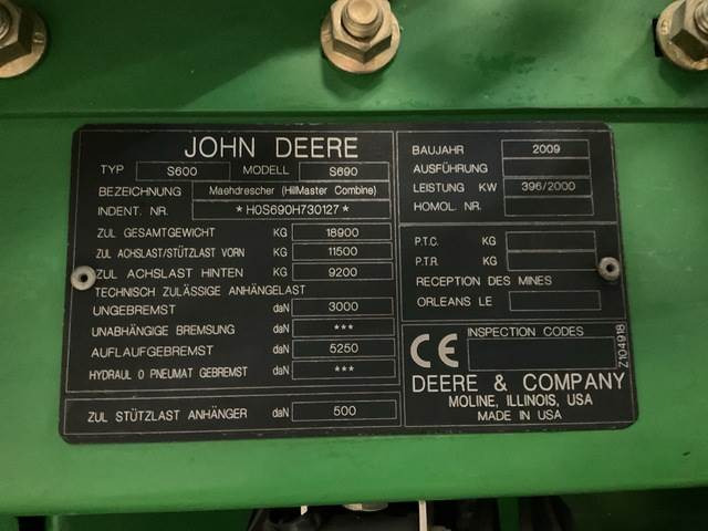 John Deere S690i - Ceifeira debulhadora: foto 5 John Deere S690i - Ceifeira debulhadora: foto 5