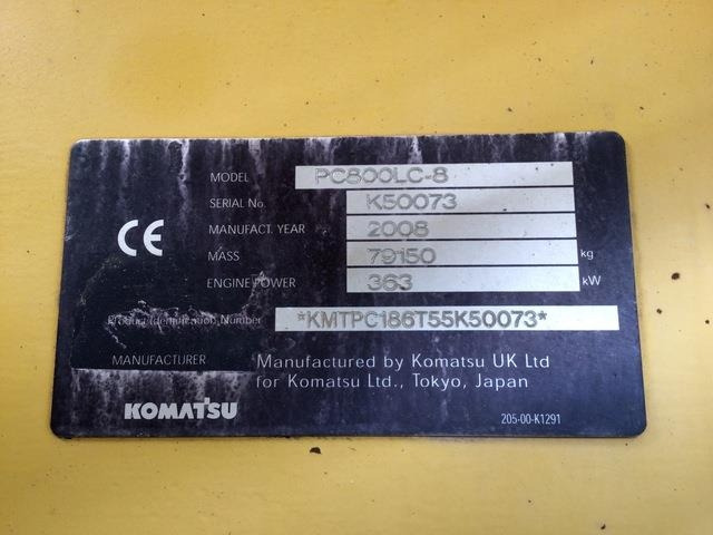 Komatsu PC800LC-8 - Escavadora de rastos: foto 5 Komatsu PC800LC-8 - Escavadora de rastos: foto 5