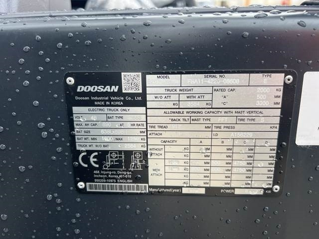 Doosan B20T-7 PLUS - Empilhador elétrico: foto 5 Doosan B20T-7 PLUS - Empilhador elétrico: foto 5