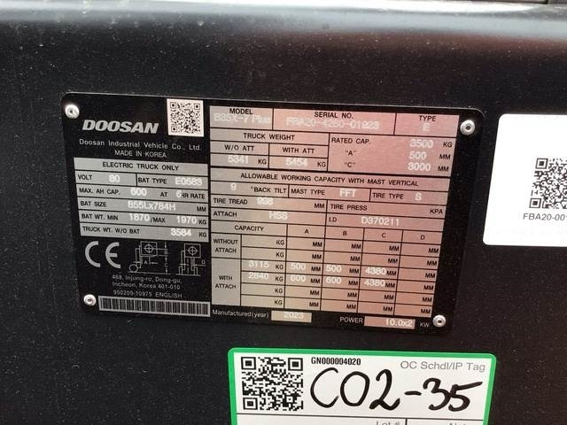 Doosan B35X-7 PLUS - Empilhador elétrico: foto 5 Doosan B35X-7 PLUS - Empilhador elétrico: foto 5