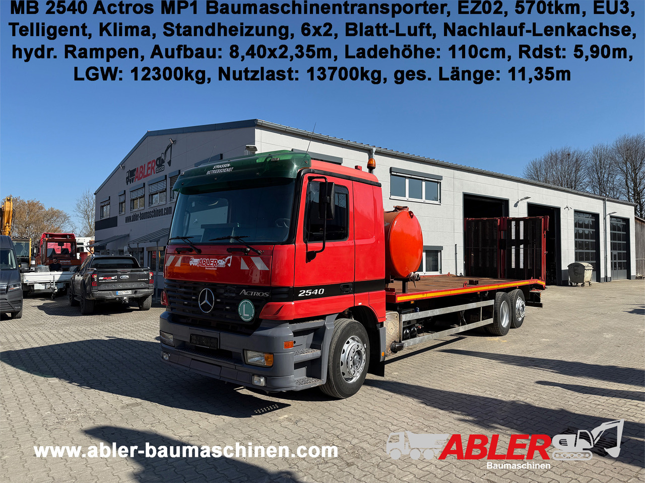 Mercedes-Benz 2540 Actros MP1 Baumaschinentrnasporter - Camião: foto 1 Mercedes-Benz 2540 Actros MP1 Baumaschinentrnasporter - Camião: foto 1