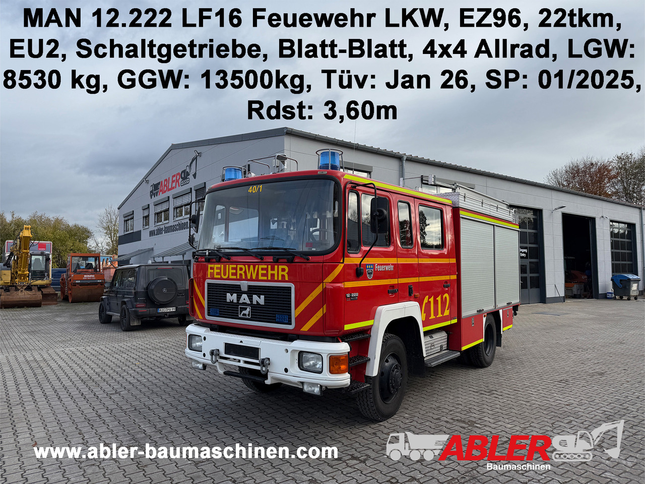MAN 12.222 LF16 Feuerwehr-LKW - Carro de bombeiro: foto 1 MAN 12.222 LF16 Feuerwehr-LKW - Carro de bombeiro: foto 1