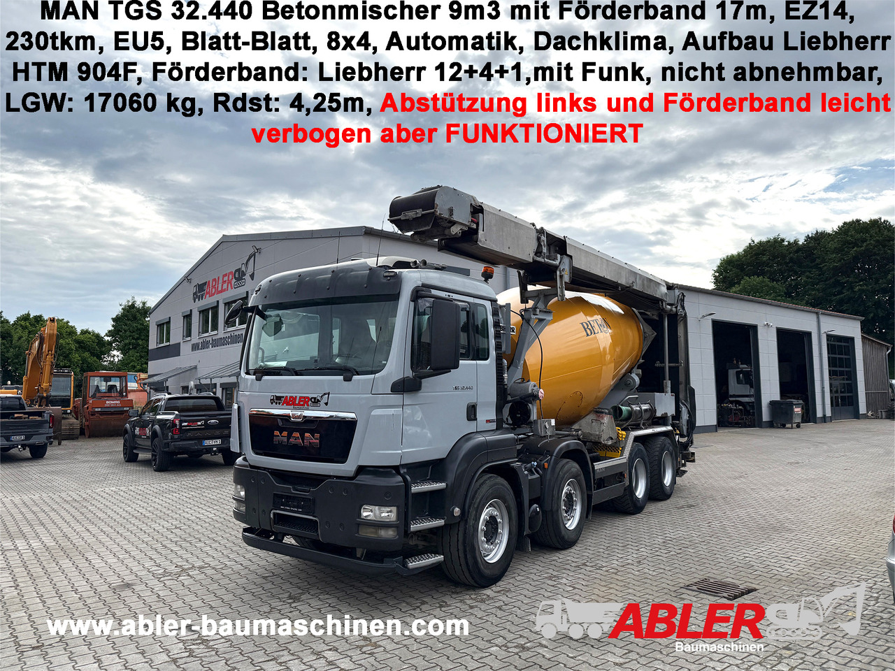 MAN TGS 32.440 Betonmischer 9m3 mit Förderband Liebherr - Camião betoneira: foto 1 MAN TGS 32.440 Betonmischer 9m3 mit Förderband Liebherr - Camião betoneira: foto 1