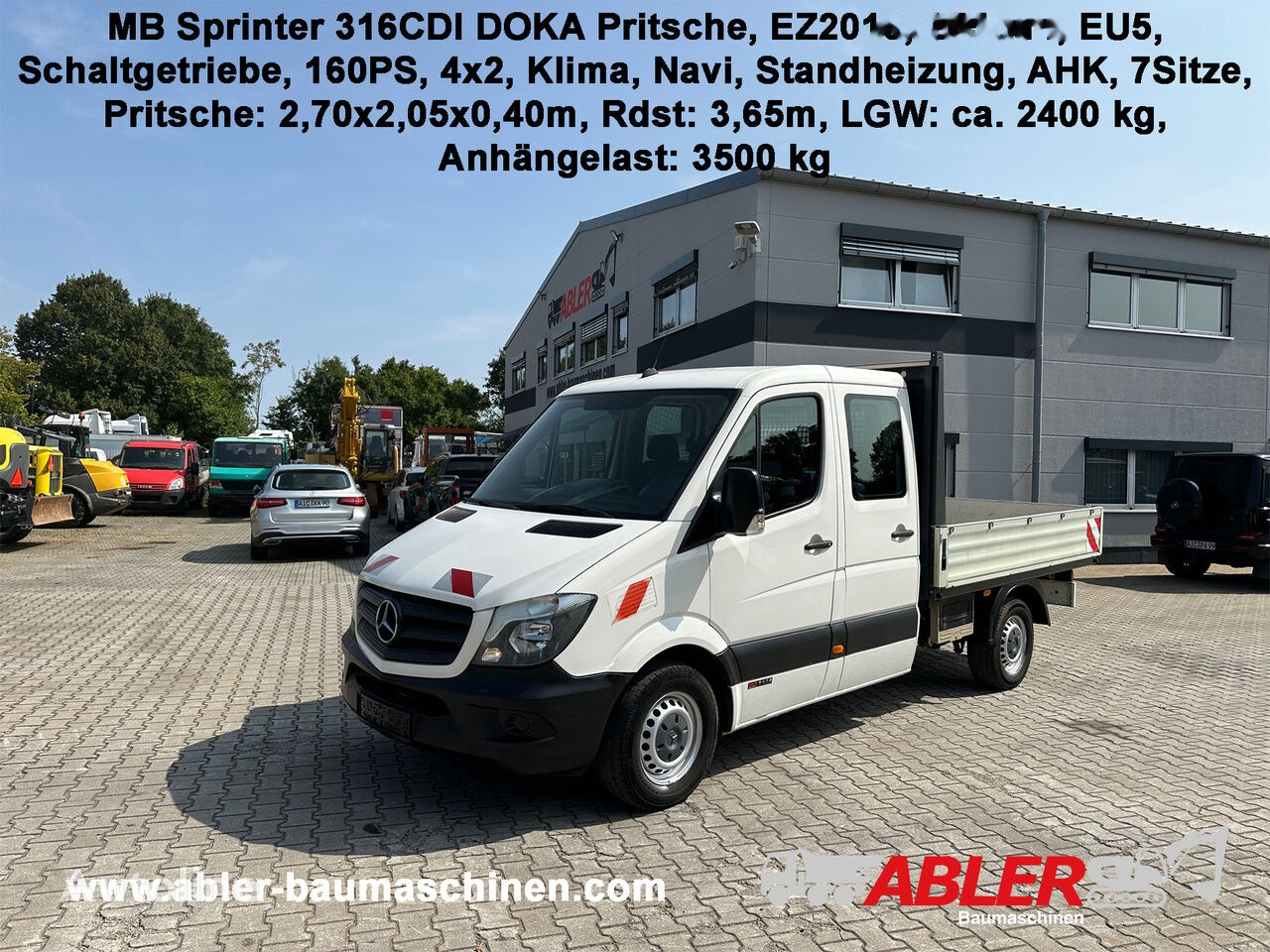 Carrinha de caixa aberta, Carrinha cabine dupla Mercedes-Benz 316 Spritner CDI DOKA Pritsche AHK Klima Standheizung Navi: foto 1