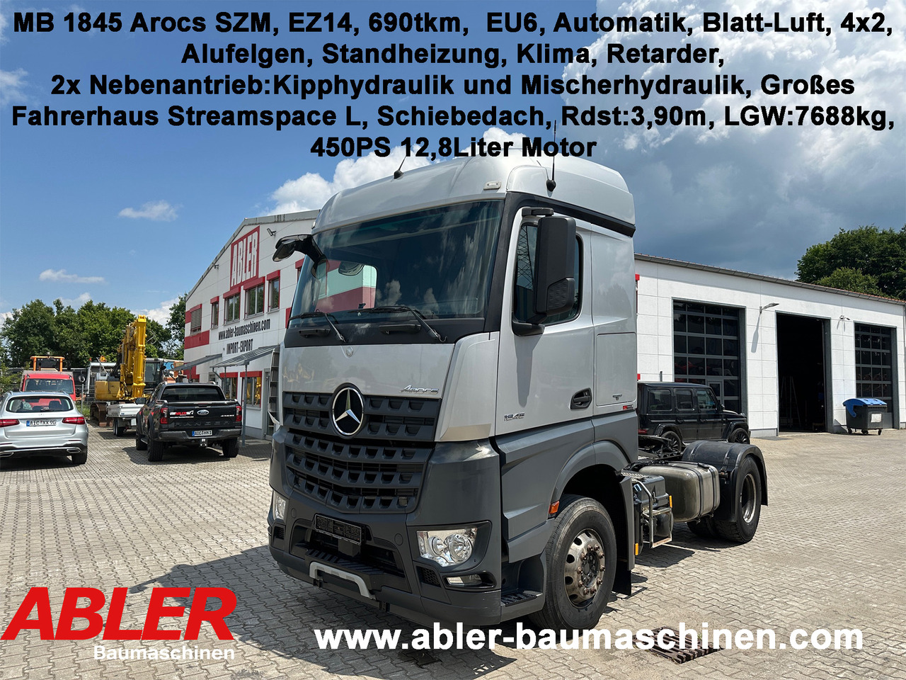 Mercedes-Benz 1845 Arocs SZM Kipphydraulik Mischerantrieb - Tractor: foto 1 Mercedes-Benz 1845 Arocs SZM Kipphydraulik Mischerantrieb - Tractor: foto 1