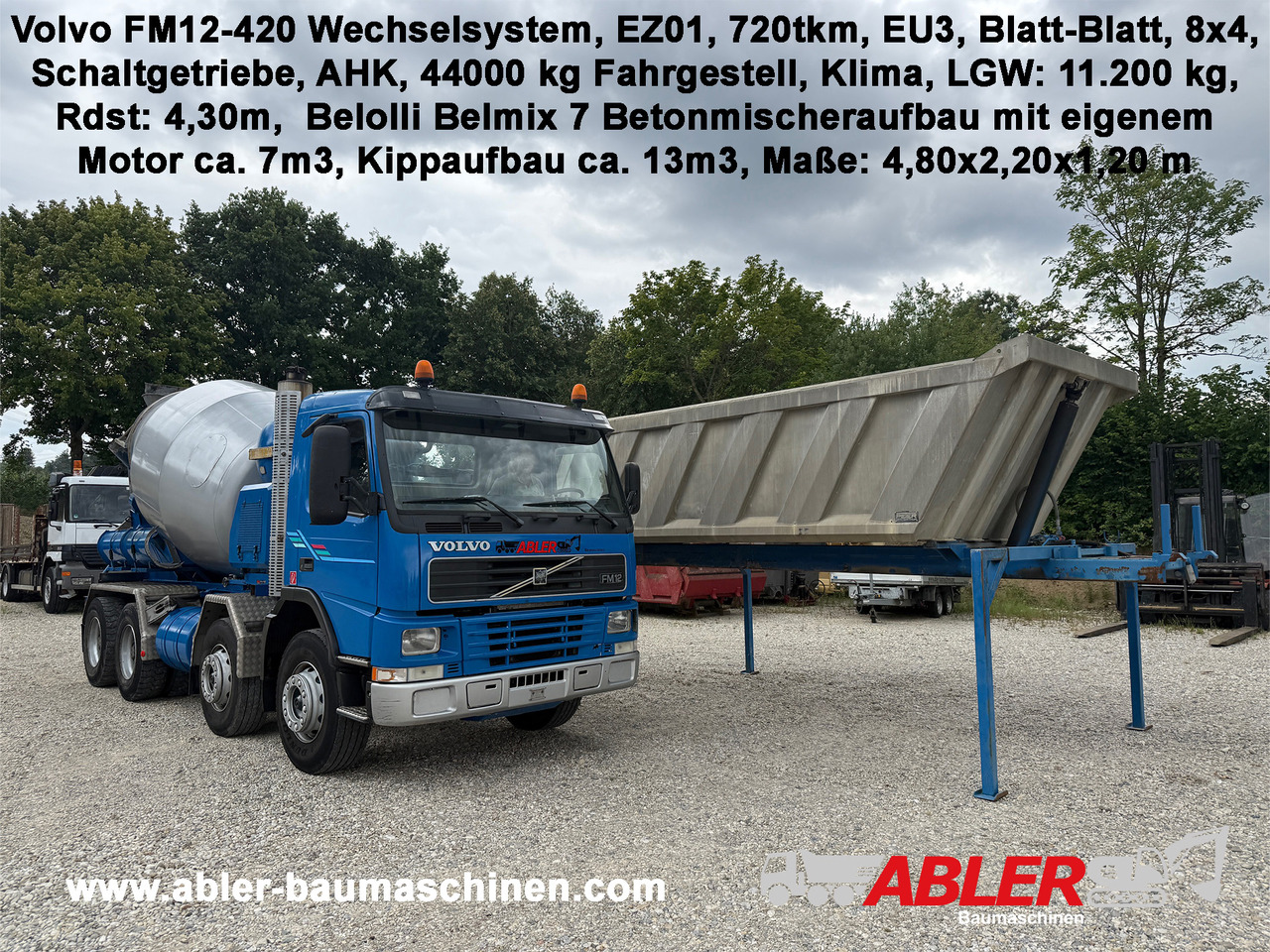 Volvo FM 12 420 WECHSELSYSTEM Betonmischer + Kipper AHK Klima - Camião betoneira: foto 1 Volvo FM 12 420 WECHSELSYSTEM Betonmischer + Kipper AHK Klima - Camião betoneira: foto 1
