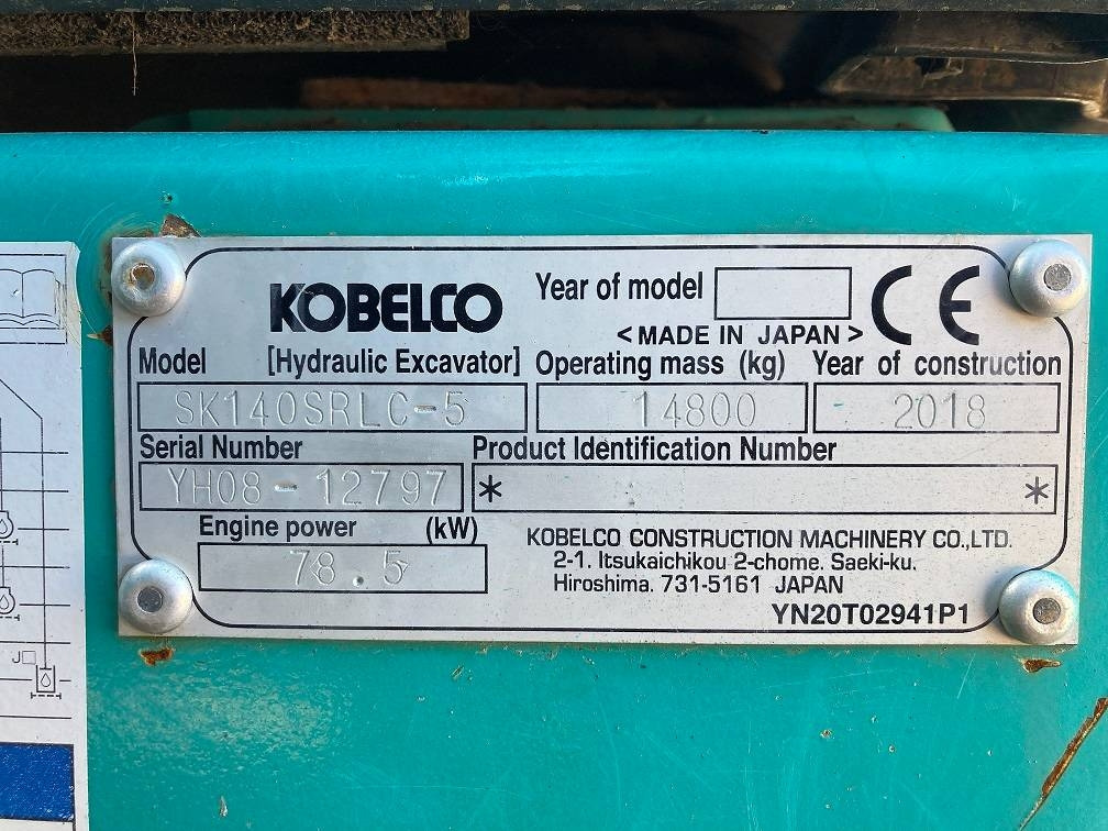 Escavadora de rastos Kobelco SK 140 SRLC-5: foto 17