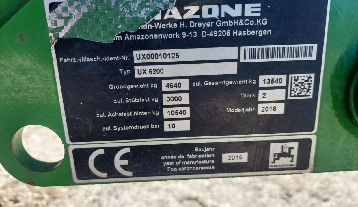 Pulverizador de arrastar Amazone UX 6200 SUPER - 36-30-24m: foto 16