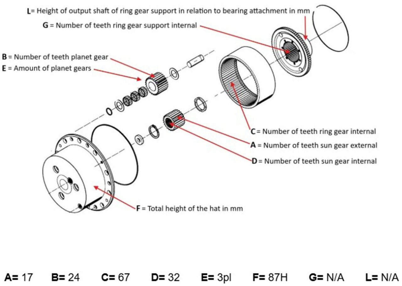 Comando final para Grua móvel FAUN ATF 30 planetary gear 17-24-67-32-3pl-H87: foto 8