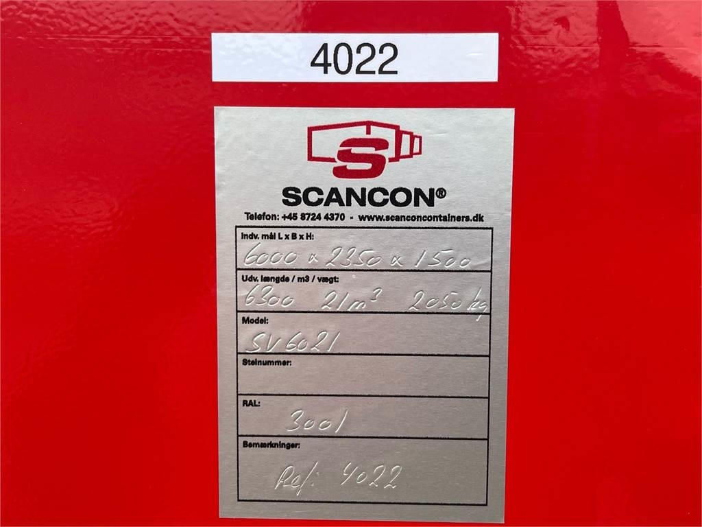 Carroçaria de caixa aberta Scancon SV6021 - 6000mm 21m3: foto 12 Carroçaria de caixa aberta Scancon SV6021 - 6000mm 21m3: foto 12