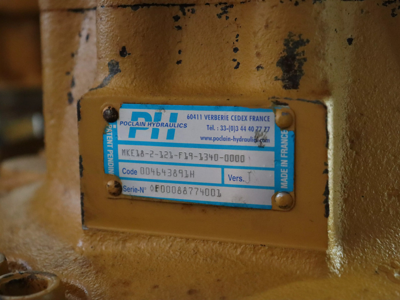 POCLAIN MKE18-2-121-F19-1340-0000 - Motor hidráulico para Máquina de construção: foto 4 POCLAIN MKE18-2-121-F19-1340-0000 - Motor hidráulico para Máquina de construção: foto 4